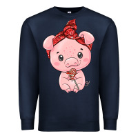 Navy cute pig Premium Sweatshirt - texasbilliewilder