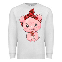 Oatmeal Heather cute pig Premium Sweatshirt - texasbilliewilder