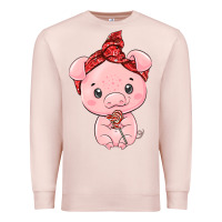 Pale Pink cute pig Premium Sweatshirt - texasbilliewilder