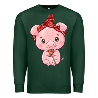 Sports Green cute pig Premium Sweatshirt - texasbilliewilder
