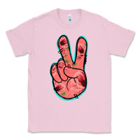 Bubblegum Pink Pink Floral Glitter Peace Sign Classic Tee - Jasminsmagicworld