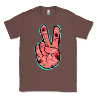 Chestnut Pink Floral Glitter Peace Sign Classic Tee - Jasminsmagicworld