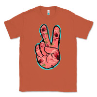 Copper Pink Floral Glitter Peace Sign Classic Tee - Jasminsmagicworld