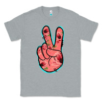 Heather Grey Pink Floral Glitter Peace Sign Classic Tee - Jasminsmagicworld