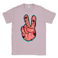 Lilac Pink Floral Glitter Peace Sign Classic Tee - Jasminsmagicworld