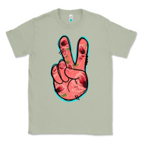 Matcha Pink Floral Glitter Peace Sign Classic Tee - Jasminsmagicworld