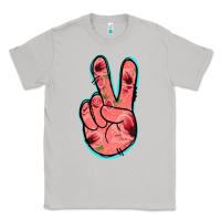 Moon Dust Pink Floral Glitter Peace Sign Classic Tee - Jasminsmagicworld