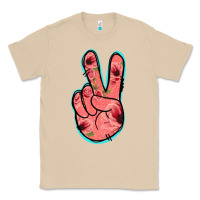 Mushroom Pink Floral Glitter Peace Sign Classic Tee - Jasminsmagicworld