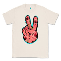 Pink Floral Glitter Peace Sign Classic Tee | Teevron