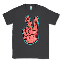 Smoke Pink Floral Glitter Peace Sign Classic Tee - Jasminsmagicworld