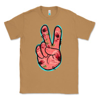 Toasted Coconut Pink Floral Glitter Peace Sign Classic Tee - Jasminsmagicworld