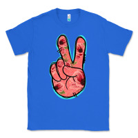 True Royal Pink Floral Glitter Peace Sign Classic Tee - Jasminsmagicworld