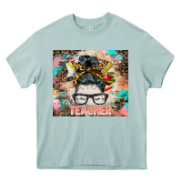 Teacher Messy Bun Tumbler Heavy Core Tee | Teevron