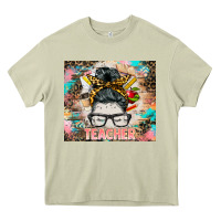 Mossy teacher messy bun tumbler Heavy Core Tee - BarkalooDesign