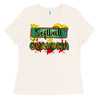 Bone softball grandma with leopard Ladies Tee - Zillion Design Studio