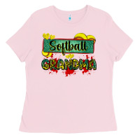 Bubblegum Pink softball grandma with leopard Ladies Tee - Zillion Design Studio