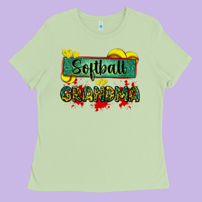 Softball Grandma With Leopard Ladies Tee Designed By Zillion Design Studio