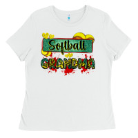 White softball grandma with leopard Ladies Tee - Zillion Design Studio
