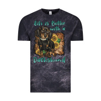 Cloud Black life is better with a dachshund Vintage Tee - BarkalooDesign