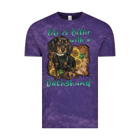 Cloud Purple life is better with a dachshund Vintage Tee - BarkalooDesign