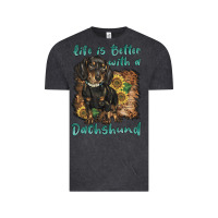 Vintage Black life is better with a dachshund Vintage Tee - BarkalooDesign