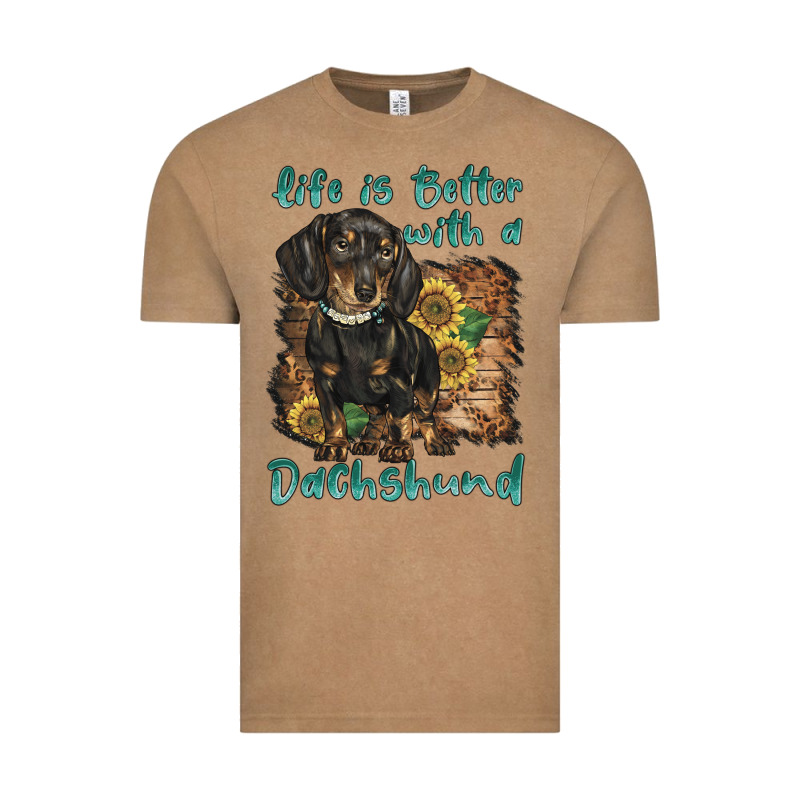 Life Is Better With A Dachshund Vintage Tee by BarkalooDesign | Teevron
