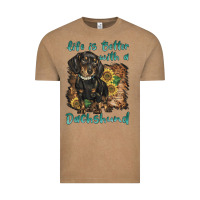 Vintage Coffee life is better with a dachshund Vintage Tee - BarkalooDesign