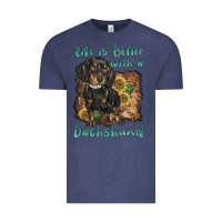 Vintage Denim life is better with a dachshund Vintage Tee - BarkalooDesign