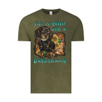 Vintage Olive life is better with a dachshund Vintage Tee - BarkalooDesign
