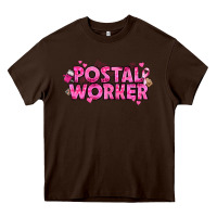 Chocolate Brown Breast Cancer Postal Worker Heavy Core Tee - texasbilliewilder