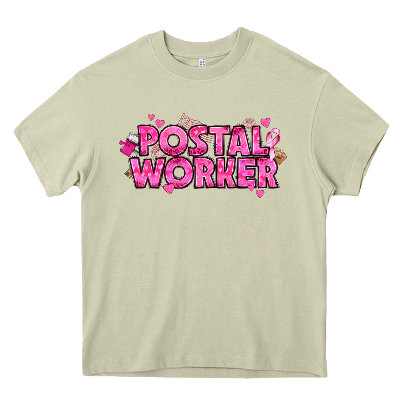 Breast Cancer Postal Worker Heavy Core Tee by texasbilliewilder | Teevron