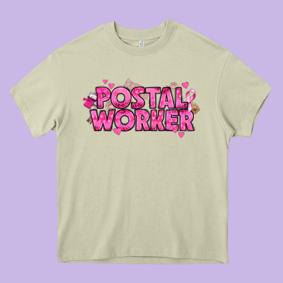 Breast Cancer Postal Worker Heavy Core Tee Designed By Texasbilliewilder