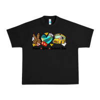 Black peace love school bus Urban Heavy Tee - NancyCooperArtShop