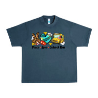 Midnight Navy peace love school bus Urban Heavy Tee - NancyCooperArtShop