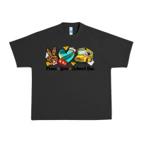 Pigment Black peace love school bus Urban Heavy Tee - NancyCooperArtShop