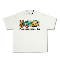 Pistachio peace love school bus Urban Heavy Tee - NancyCooperArtShop