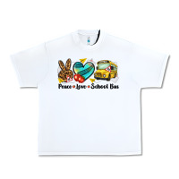 White peace love school bus Urban Heavy Tee - NancyCooperArtShop