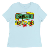 Baby Blue softball brother Ladies Tee - Zillion Design Studio