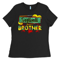Black softball brother Ladies Tee - Zillion Design Studio