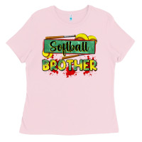 Bubblegum Pink softball brother Ladies Tee - Zillion Design Studio