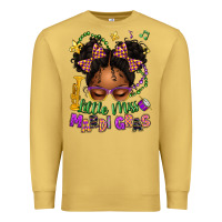 Antique Gold little miss mardi gras afro messy bun kid Premium Sweatshirt - texasbilliewilder