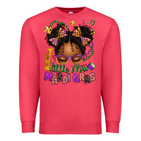 Cardinal little miss mardi gras afro messy bun kid Premium Sweatshirt - texasbilliewilder