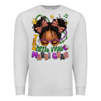 Dove Grey little miss mardi gras afro messy bun kid Premium Sweatshirt - texasbilliewilder