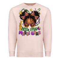 Pale Pink little miss mardi gras afro messy bun kid Premium Sweatshirt - texasbilliewilder