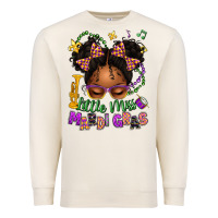 Sandshell little miss mardi gras afro messy bun kid Premium Sweatshirt - texasbilliewilder