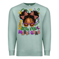 Seafoam little miss mardi gras afro messy bun kid Premium Sweatshirt - texasbilliewilder