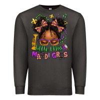 Smoke little miss mardi gras afro messy bun kid Premium Sweatshirt - texasbilliewilder