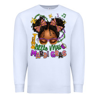 White little miss mardi gras afro messy bun kid Premium Sweatshirt - texasbilliewilder