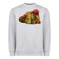 Heather Grey Gymnocalycium Variegated Cactus Heavyweight Sweatshirt - LillyAllenDesigns
