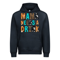 Navy Mama Needs a Drink Urban Hoodie - CowCowDesign